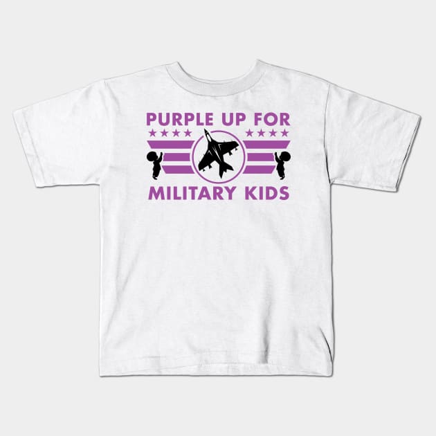 Purple up for Military Kids and Month Of The Military Child Kids T-Shirt by DesignergiftsCie